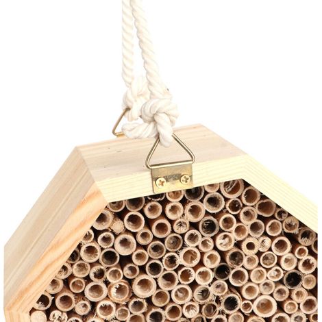 Insecte Maison Bois avec Sling - Candlenut - Refuge Hotel pour Abeilles, Nature Biodiversité, Décoration Garden Outdoor