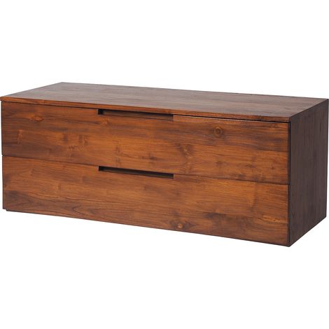 Mobile sotto lavabo sospeso 2 cassetti 115 cm in Teak scuro - BIMBING