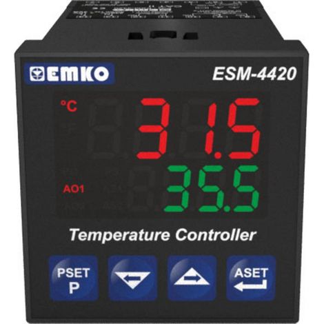 Emko ESM-4420.2.20.0.1/01.02/0.0.0.0 2 punti, P, PI, PD, PID Termostato J, K, R, S, T, Pt100 -200 fino a 1700 °C Relè 5 (1/5)