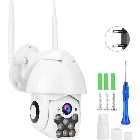 Caméra PTZ WiFi 1080P Intelligente 8 LED Détection Mouvement Étanche Surveillance CCTV 110-240V (1/5)