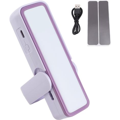 Barre lumineuse LED rechargeable avec support, éclairage sous meuble dimmable 3 températures de couleur, aimantée, USB, violette (1/5)