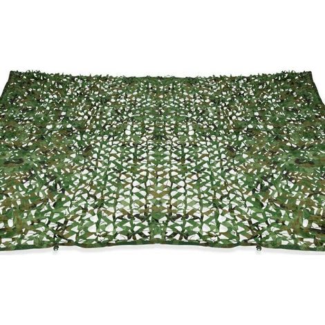 CHOYCLIT Voile d'ombrage rectangulaire design ombrière camouflage 3x5 M treillis vert (1/5)