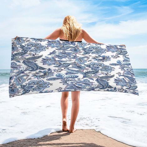 Serviette De Plage - Microfibre 75x150 cm - Pour Plage Piscine Extérieur - 1 Pièce (1/5)