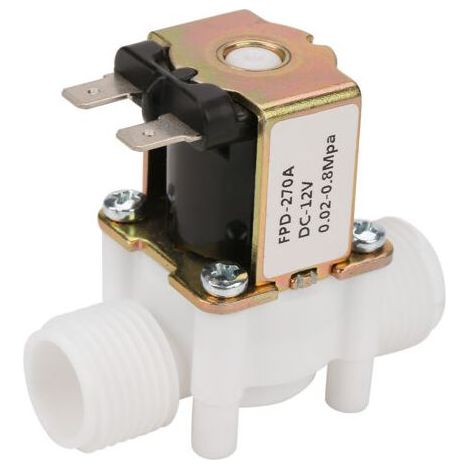 12V G1/2 "Nc électrovanne d'eau en plastique - électrovanne d'entrée électrique pour la distribution d'eau RO Osmose inverse Système de filtre pur Dispositif de dérivation de contrle de (1/5)