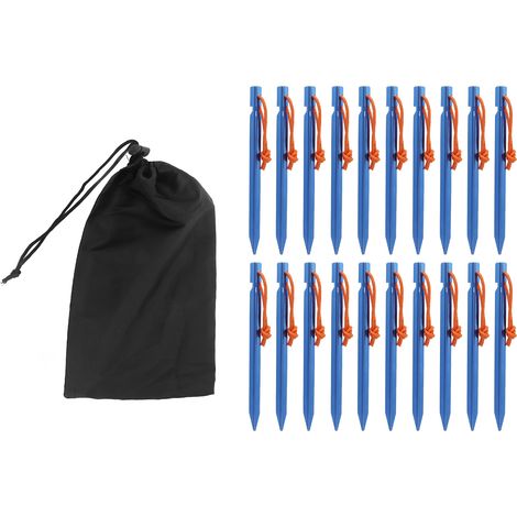 Piquets de Tente en V Résistants avec Corde pour Camping, Accessoire de Tente Bleu (1/5)