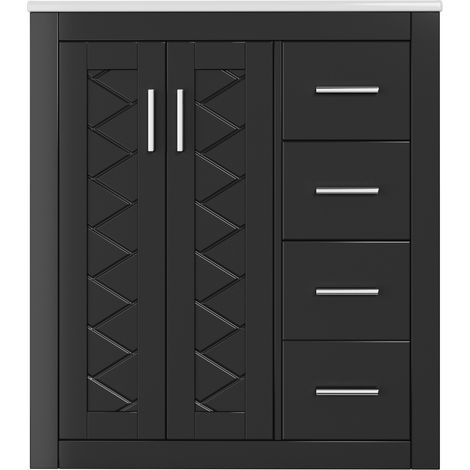 CAIziMeuble-lavabo autoportant de 76 x 46,5 x 85,5 cm, entièrement laqué.