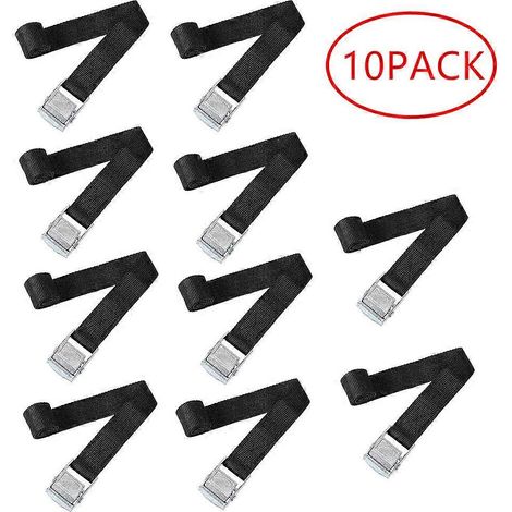 Lot de 10 sangles de fixation avec système de verrouillage, pour vélos, motos et bagages. (1/5)