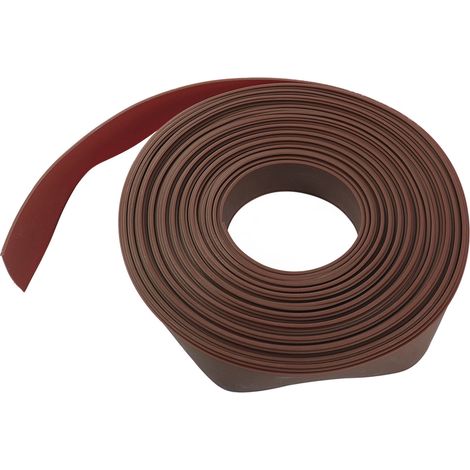 Ensemble de 50 bordures de jardin, piquets en PE, déformables, faciles à utiliser, pour massifs de fleurs, jardins et pelouses, marron (1/5)