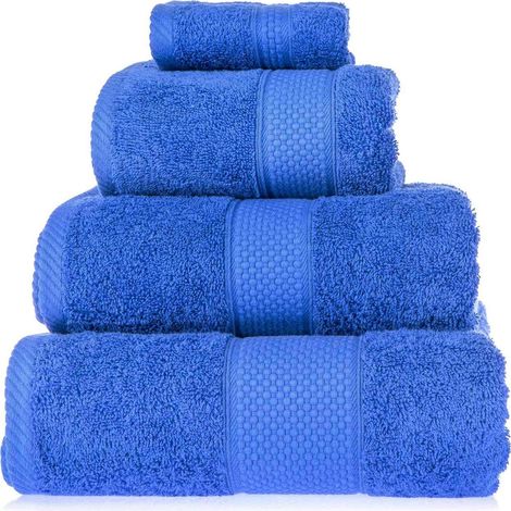 HOMESCAPES Frottee Handtuch Set 4tlg 100% Baumwolle marineblau