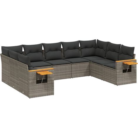 Maison Exclusive - Patio Sofa Set 9 plaza Grey (1/5)