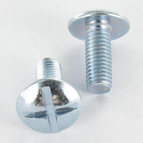 Vis Poelier tête ronde large Tête ronde large Fendue En Croix M8X14 Pas de 150 Acier zingué-1 pièce (1/3)