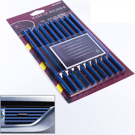 10 Pièces Moulures PVC Colorées pour Habitacle Auto, Bandeaux Décoratifs de Bouche d'Aération, Style Intérieur Élégant, Kit de 10 (1/5)