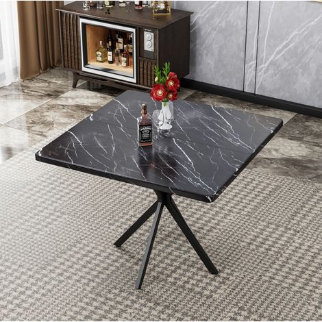 Table manger carree 4 a 6 places metal noir OKMYHOME (1/5)