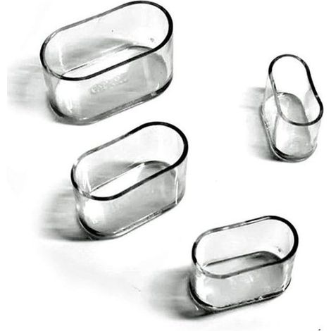 Chair leg covers, oval silicone furniture foot covers, floor scratch protection, 8-24 pieces transparent/24 pieces 15X30mm (1/5)