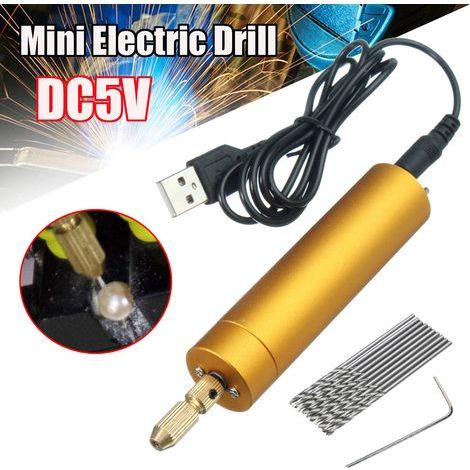 Mini Electric Hand Drill Kit DC 5V Mini Motor Drill DIY Aluminium Kit (1/5)