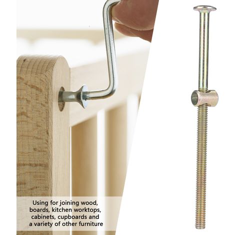 10 vis de meuble M6 en acier au carbone 120mm avec écrous cylindriques 6mm connecteur fixation (1/5)