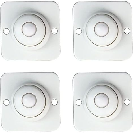 4 pièces poulie collante 360 degrés pivotant auto-adhésif boîte de rangement universel maison roulette pivotante perles en nylon blanc (1/5)