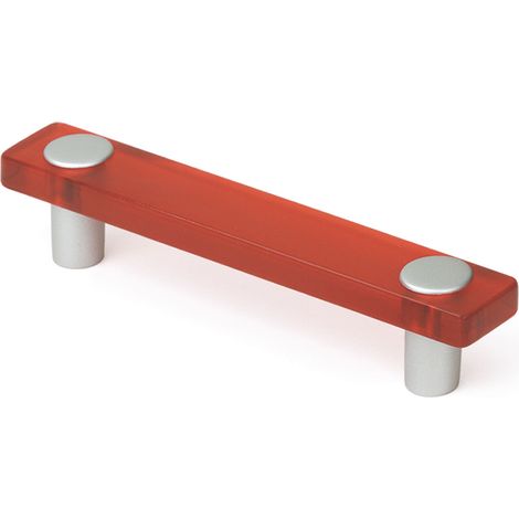 Asa de plástico con acabado rojo, dimensiones: 127x20x27mm entrepuntos: 96mm - (1/5)