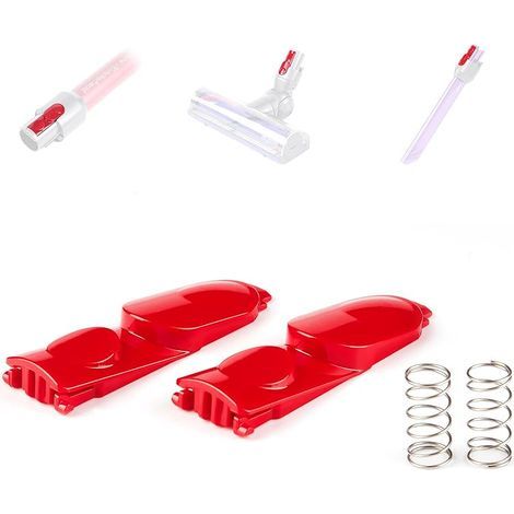 Lot de 2 Boutons de Remplacement pour Dyson V7 V8 V10 V11 V15 Bouton de Clip de la tête de l'aspirateur, Boutons de Verrouillage à Clip avec Ressort, Pièces de Rechange Aspirateur (1/5)