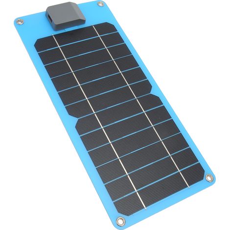Chargeur solaire USB 5V 6W IP67 étanche pour extérieur, mini-chargeur solaire monocristallin en silicium GKM320 145BL bleu (1/5)