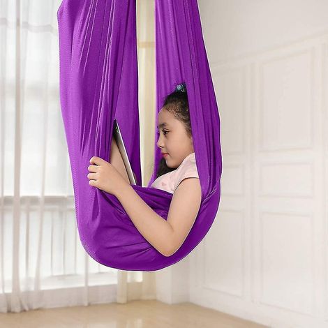Balançoire hamac enfant, hamac sensoriel élastique d'intérieur, balancelle suspendue antidérapante, hamac ludique pour détente et motricité, lot de 1, taille standard, coloris assortis. (1/4)