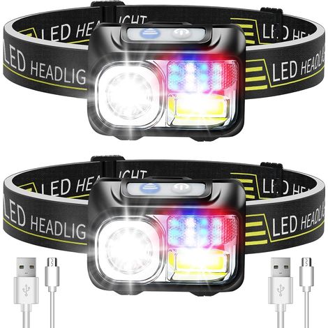 GROOFOO Lampe Frontale LED Rechargeable,Torche Frontale Puissante étanche with 9 Modes d’éclairage Réglable Lampes Frontales Convient Aux Enfants et Aux Adultes Pêche,Camping,Cyclisme [Classe énergéti (1/5)