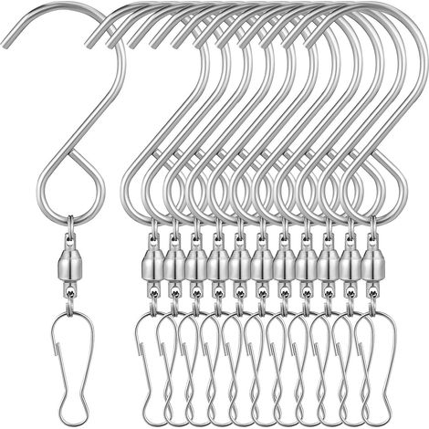 Lot de 12 crochets pivotants robustes en acier inoxydable (1/5)