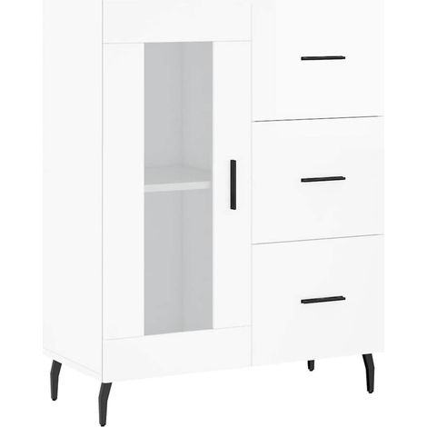 Maison La Vie - Buffet Salon Moderne - Meuble de rangement - Blanc brillant 69,5x34x90 cm Bois d'ingénierie bu2882 (1/5)