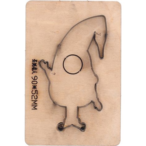 Stanzform mit Holzsockel, Cartoon-Motiv, Lederstanze für DIY-Projekte, Bastelarbeiten und Schmuckherstellung (1/5)