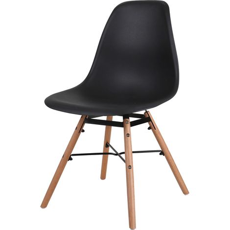 Lot de 4 chaises structure en métal et pied en bois JENA