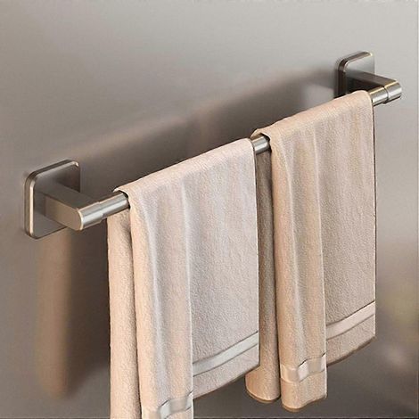 Barre porte-serviettes auto-adhésive, étagères de salle de bain sans perçage, nouvel organisateur de salle de bain, articles ménagers (1/5)