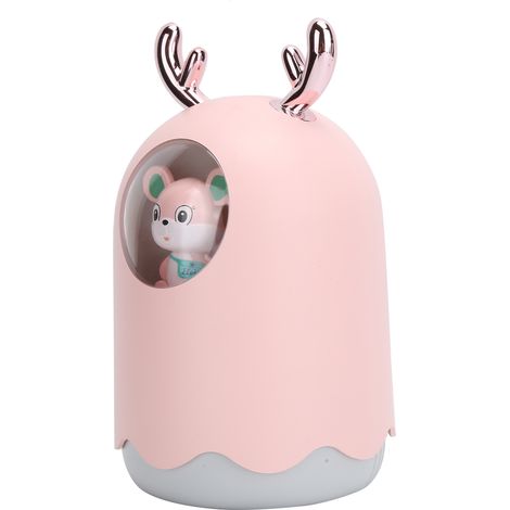 Humidificateur d'air silencieux avec lumière ambiante colorée, prise USB, brumisateur nano, corne de cerf décoratif de Noël, rose (1/5)