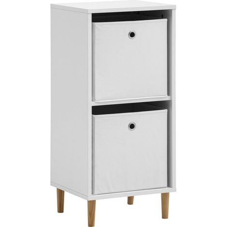 Étagère Avec Boîtes Pliantes, Blanc Mat, 38,2 x 38,2 x 84,8 cm (1/4)
