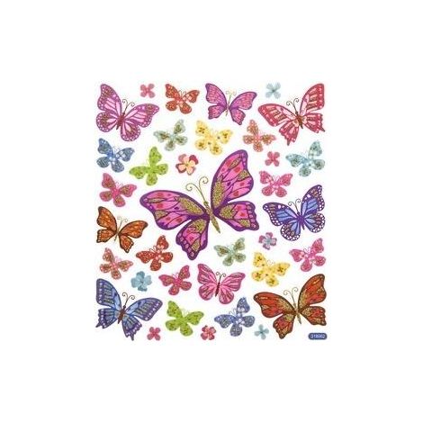 Adesivi decorativi Farfalle colorate Primavera 35 pezzi.