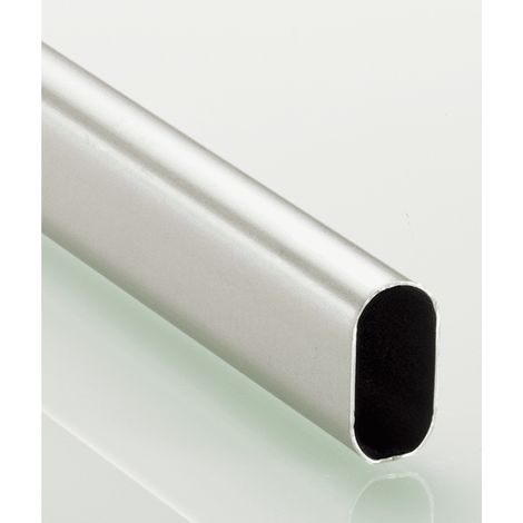 Hettich Schrankrohr 30x15 oval Laenge 3000mm Stahl titangrau