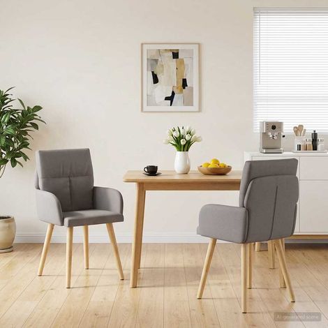 vidaXL Sedie da pranzo 2 pcs Tessuto Tortora 60 x 56 x 96 cm (1/5)