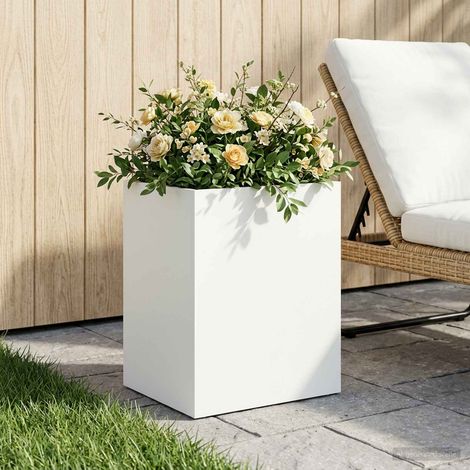 vidaXL Macetero de Jardín Blanco 40 x 30 x 50 cm (1/5)