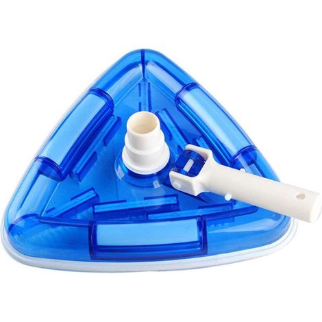 Brosse de Piscine pour Pompe, Skimmer - aspirateur avec Un raccord de 32/38mm, Triangulaire, Blanc/Bleu (Transparent) (1/5)