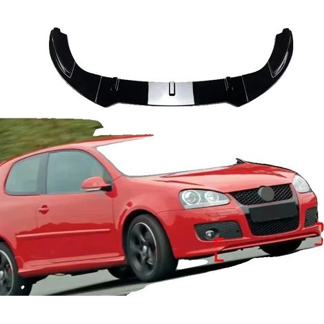 Spoiler delantero, plástico ABS de alta calidad, fácil instalación, negro brillante. (1/2)