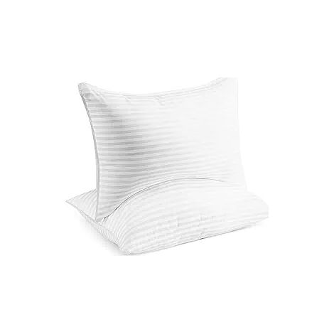 Lot de 2 oreillers de lit en gel anti-allergique, blancs-AquaForge (1/5)