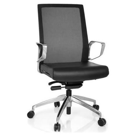 Chaise de bureau PROVIDER NET tissu à maille / tissu noir hjh OFFICE