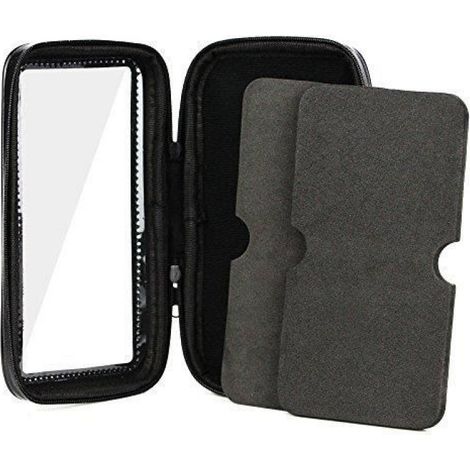 Support de téléphone portable pour vélo, moto, trottinette et scooter – compatible smartphones jusqu'à 5,3 pouces, fixation sécurisée, couleur noire (1/4)