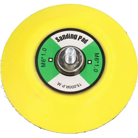 Plateaux de support auto-agrippants pour ponçeuse à air, disque PU jaune 3 pouces filetage M6x1 15000 tr/min ponçage polissage lustrage (1/5)