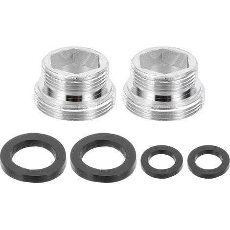 2pcs Tap Aerator Adapter, M18 Male to M22 Male With Gasket, Length 13mm, Aerator Tap Reducer, Kitchen Tap Adapter for Garden Hose, Aerateu (1/5)