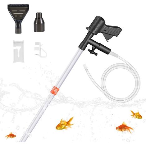 Aquarium Gravel Cleaner, 3 in 1 Aquarium Water Changer, with Air Pressure Button and Water Flow Regulator for Water Changing, Washing Sand, Aquarium Algae (1/5)
