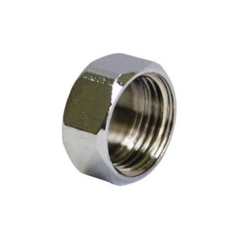 CALOTTA TAPPO FEMMINA IN OTTONE CROMATO PER TUBO ACQUA DIAMETRO-VARIE MISURE Ø 3/8"