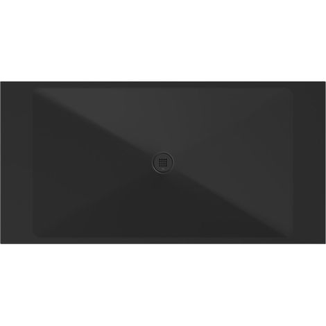 Receveur de douche rectangulaire en céramique 200x100x2cm, noir mat