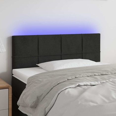 vidaXL Cabecero con LED de terciopelo negro 80x5x78/88 cm (1/5)