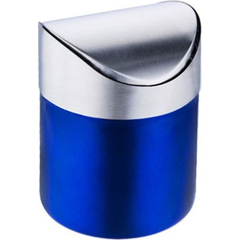 Mini poubelle de bureau en acier inoxydable (bleu foncé)-Fei Yu