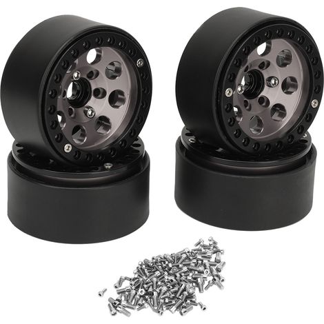 Stück 1,9-Zoll-RC-Felgen, stabile Aluminiumlegierung für Axial SCX10 II III RC-Car, Titanfarbe (1/5)